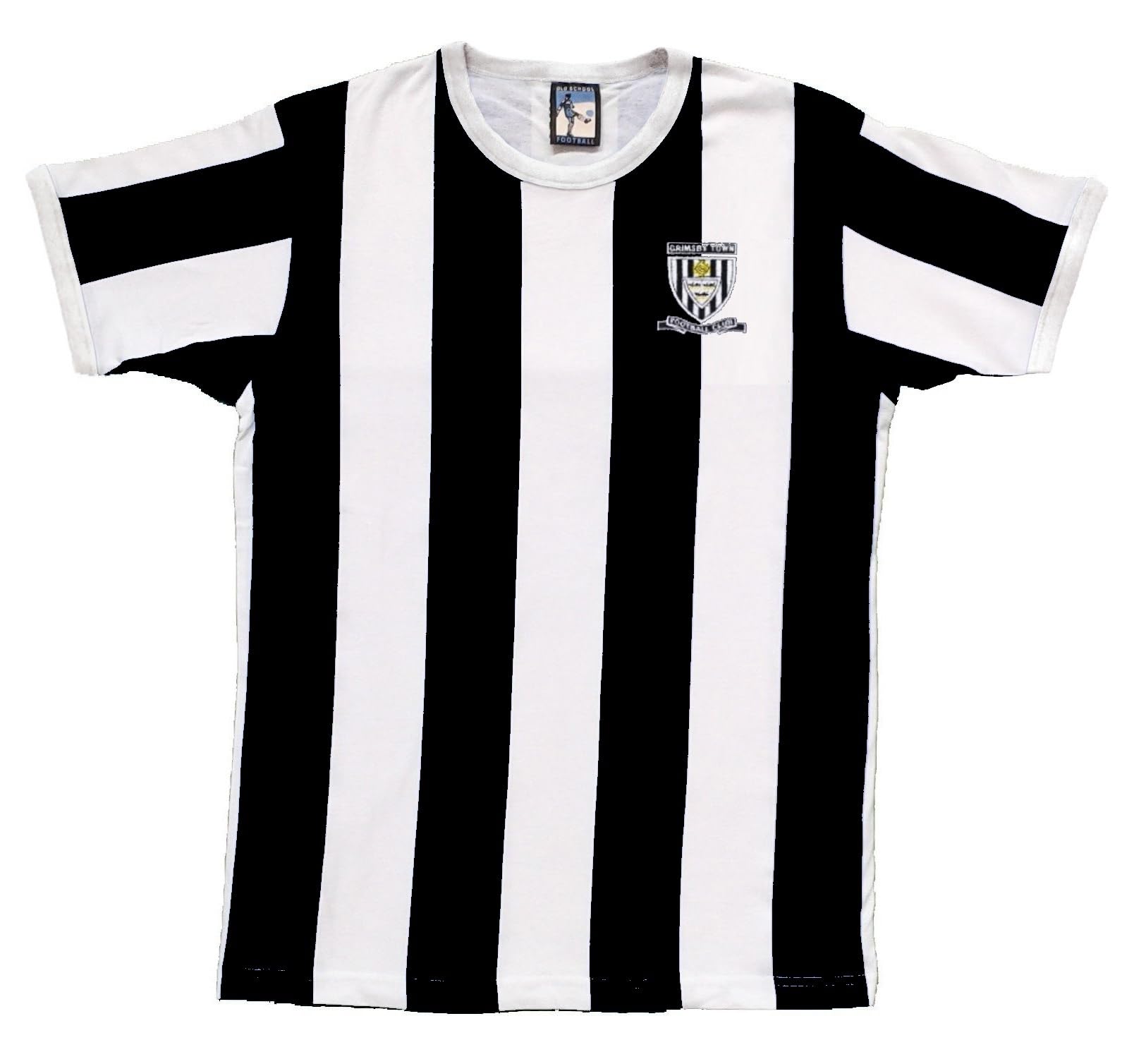 Grimsby Town Retro Football Shirt, Black and White Striped, 1960s Style (UK, Alpha, XXL, Regular, Regular)
