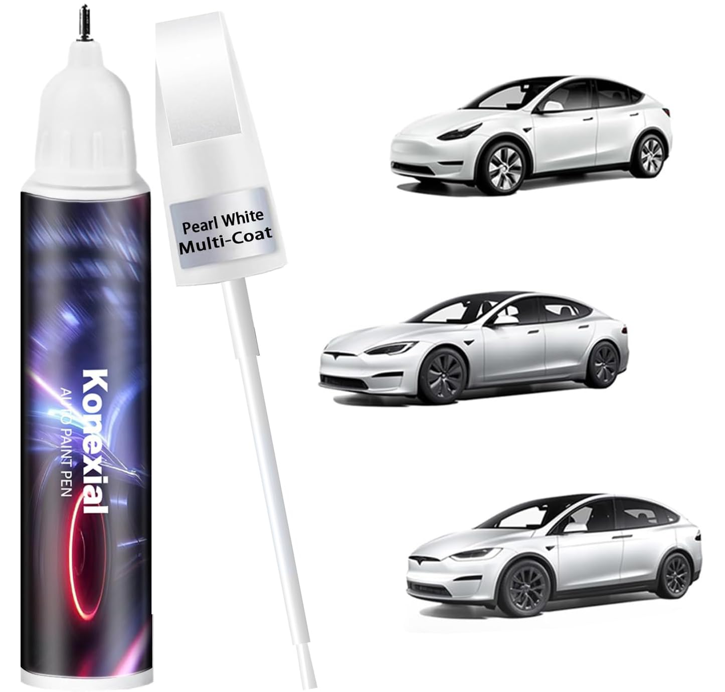 Photo 1 of (Pearl White Multi-Coat PPSW) Car Touch up Paint Compatible with Tesla Model Y/3/X/S, Premium Car Scratch Remover for Deep Scratches, Car Paint Pen Scratch Repair Two-In-One Touch Up Paint