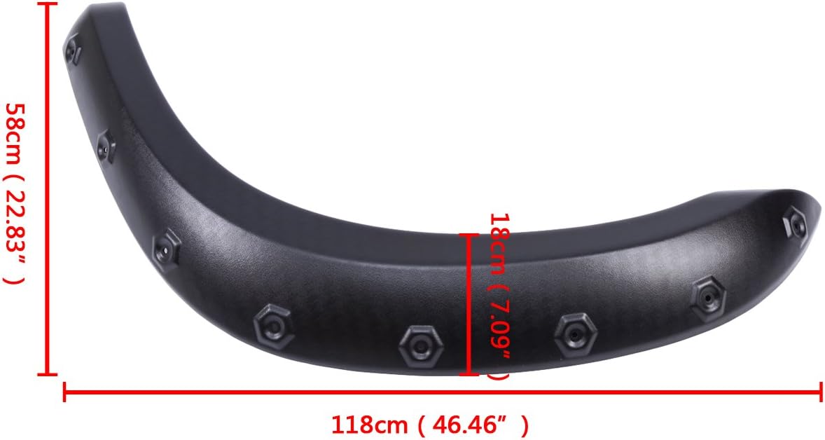 Fender Flares Fit For Ford F150/250 1997-2003, 4 Pcs Off-Road Front & Rear Flat Fender Set, Black