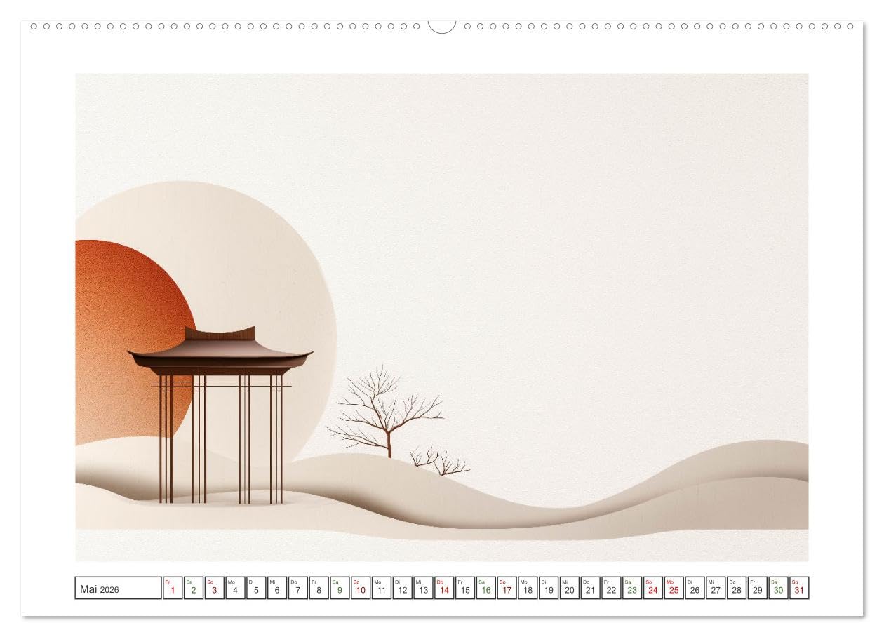 Japandi-Design (hochwertiger Premium Wandkalender 2026 DIN A2 quer), Kunstdruck in Hochglanz: Die Verbindung von Minimalismus und Gemütlichkeit ... und zeitlos elegant ist. (CALVENDO Kunst)