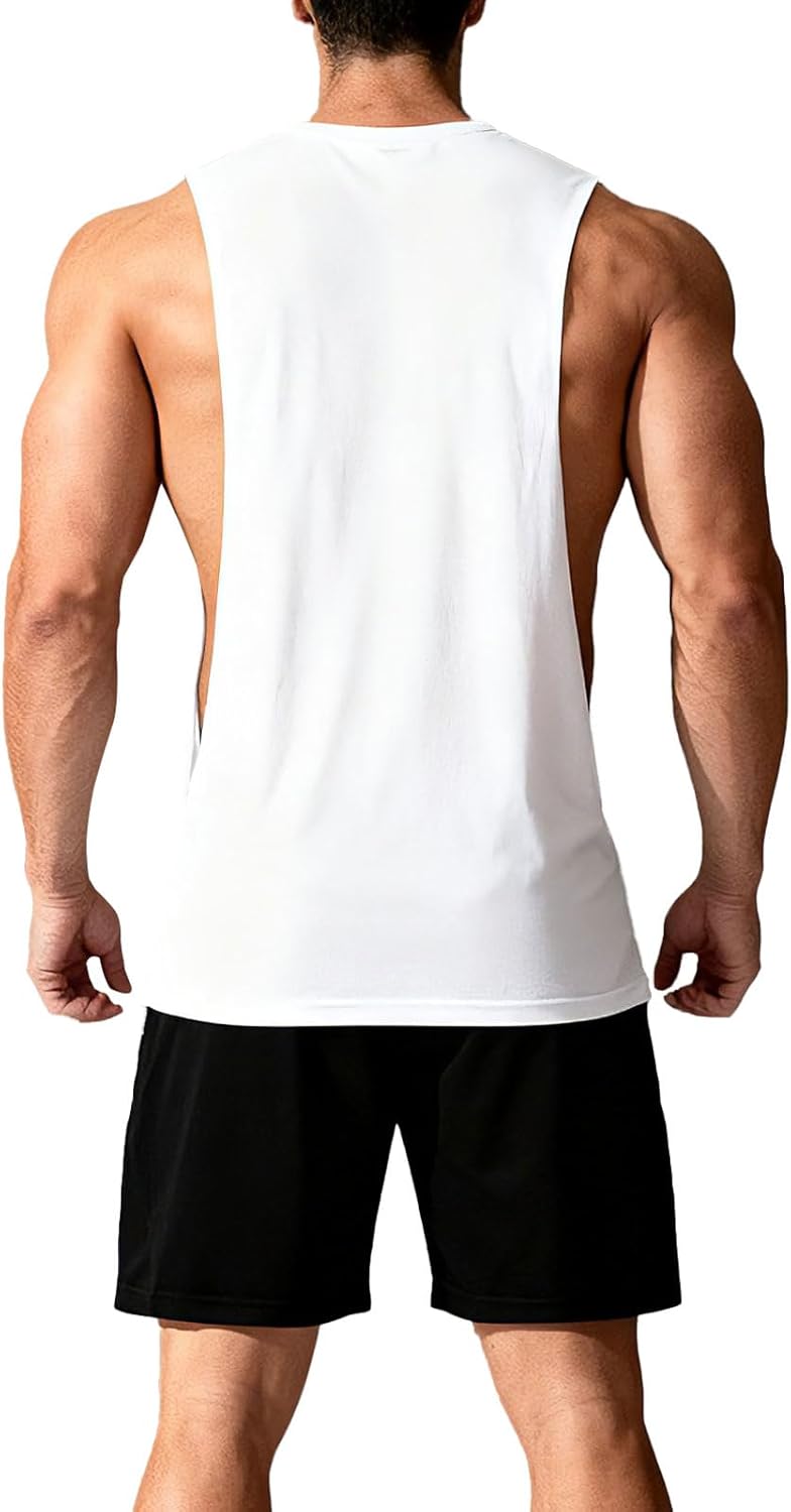 Men's Workout Tank Tops Gym Cut Off Muscle Tee Fitness Bodybuilding Sleeveless T-Shirt - Image 5