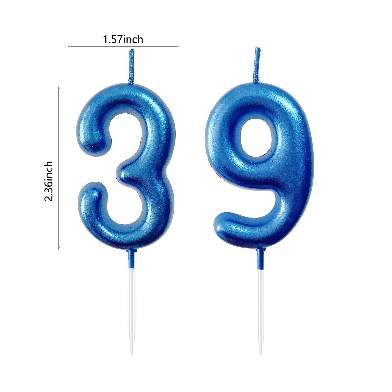 Amazon.co.jp: 2.35インチ 39th 93th Number Candle 誕生日プレゼント