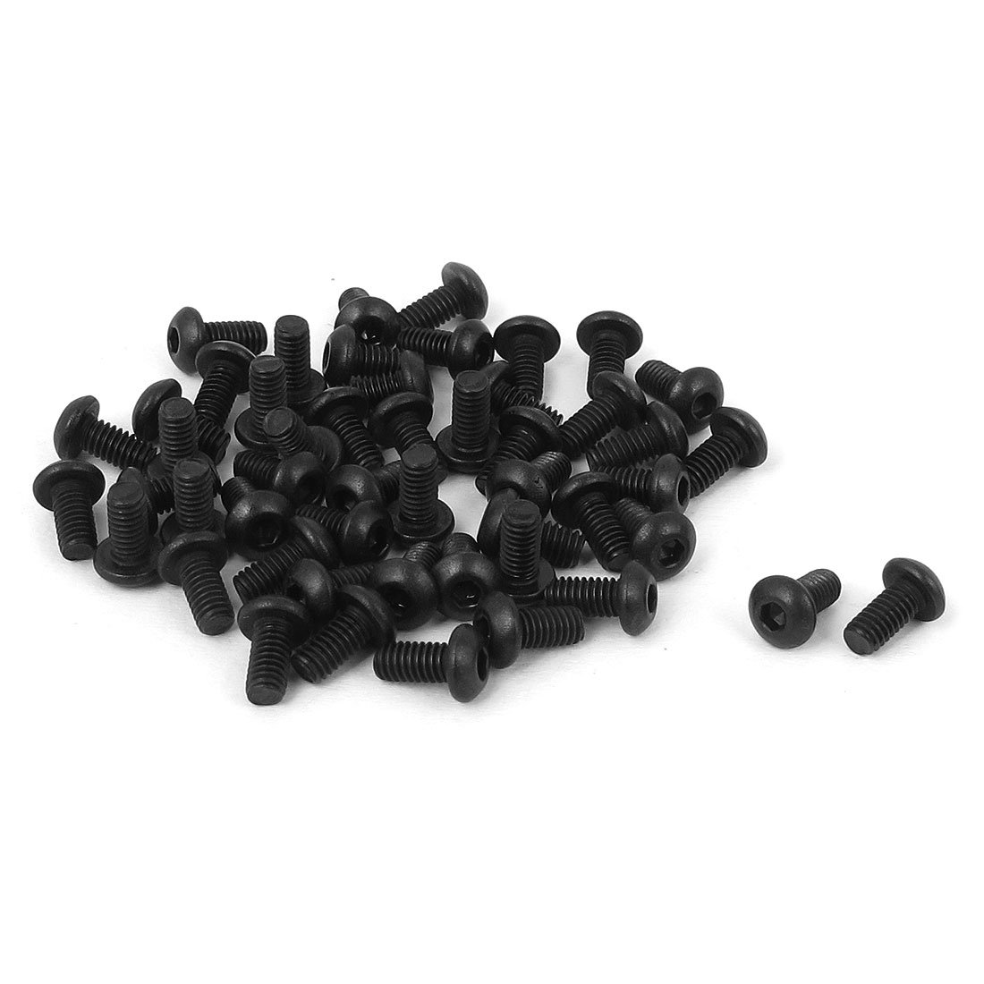 Uxcell Black Sourcingmap M2.5x5mm 10.9 Alloy Steel Button Head Hex Socket Cap Screw Bolt 50Pcs