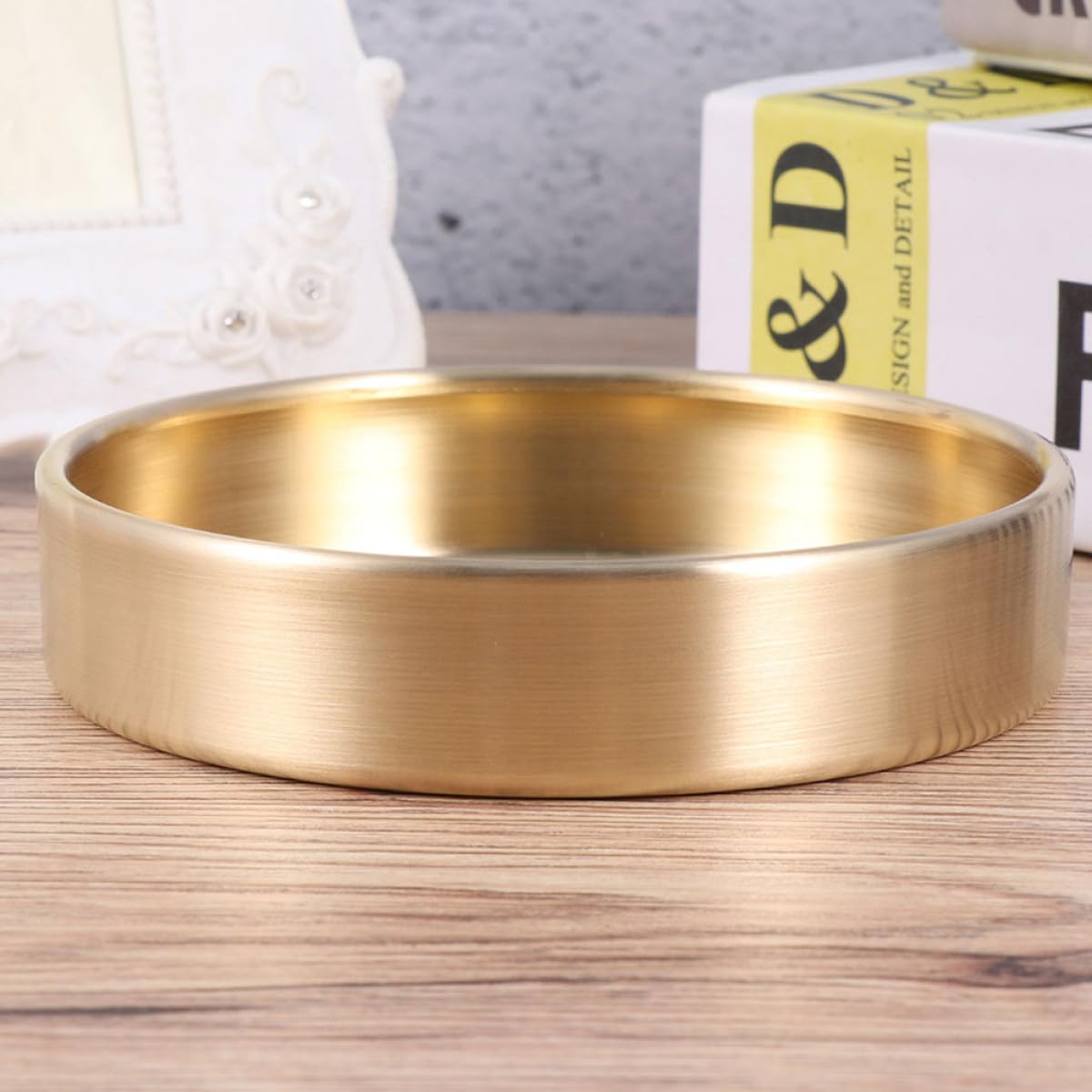 Bandeja Diseño Elegante para Almacenamiento Multifuncional Redonda de Latón Dorado y Bordes Suaves de Joyas Hogar