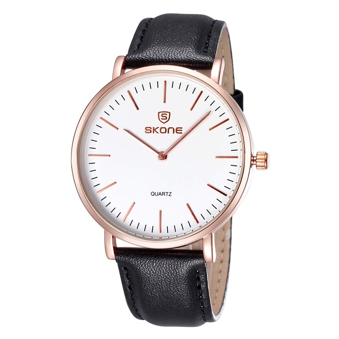 Montre de poignet LULI à quartz finitions cuir PU et cadran géométrique