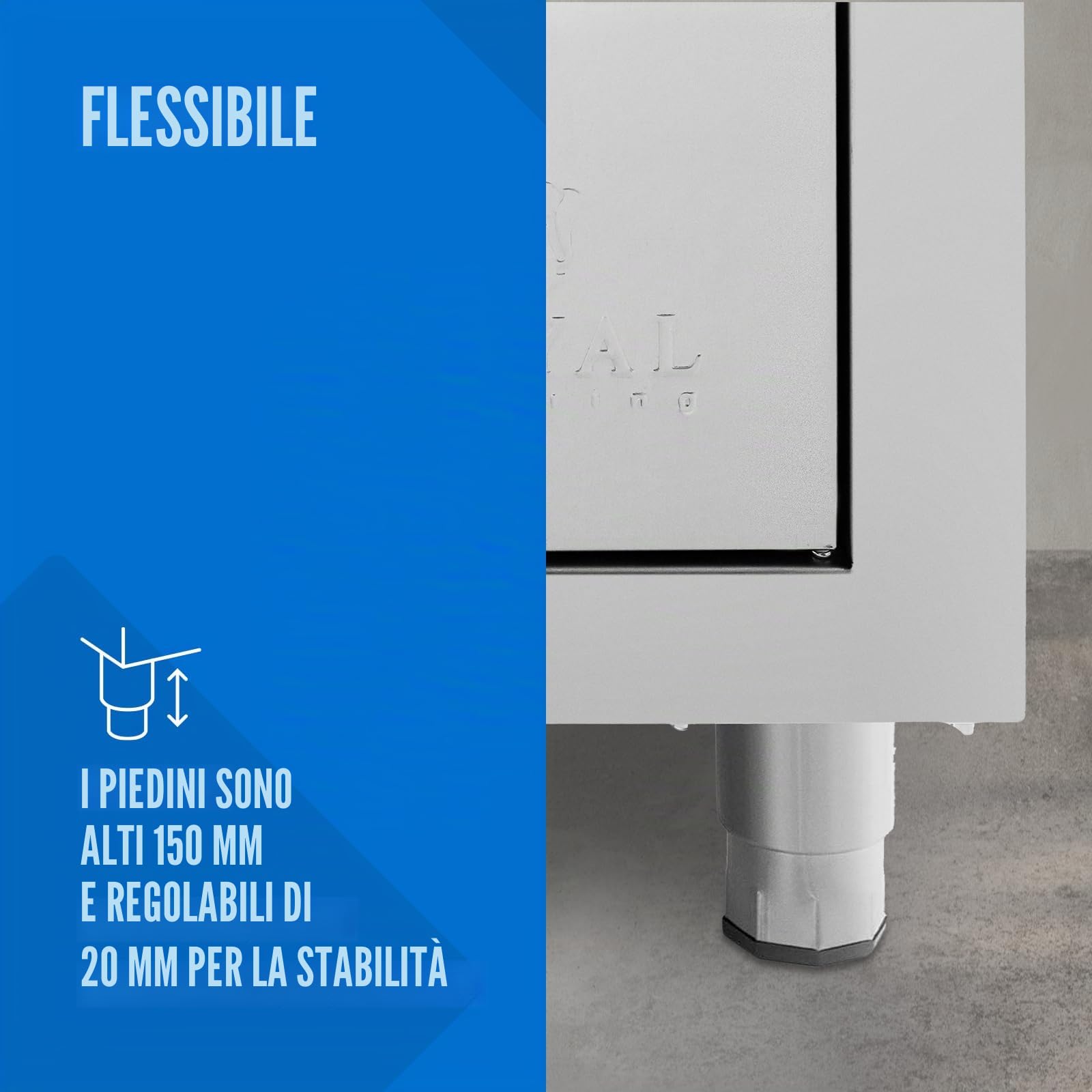 Royal Catering Armadio portastoviglie inox 60x60x180 cm 3 ripiani montaggio facile piedini regolabili Armadio alto per cucina industriale e ristorazione