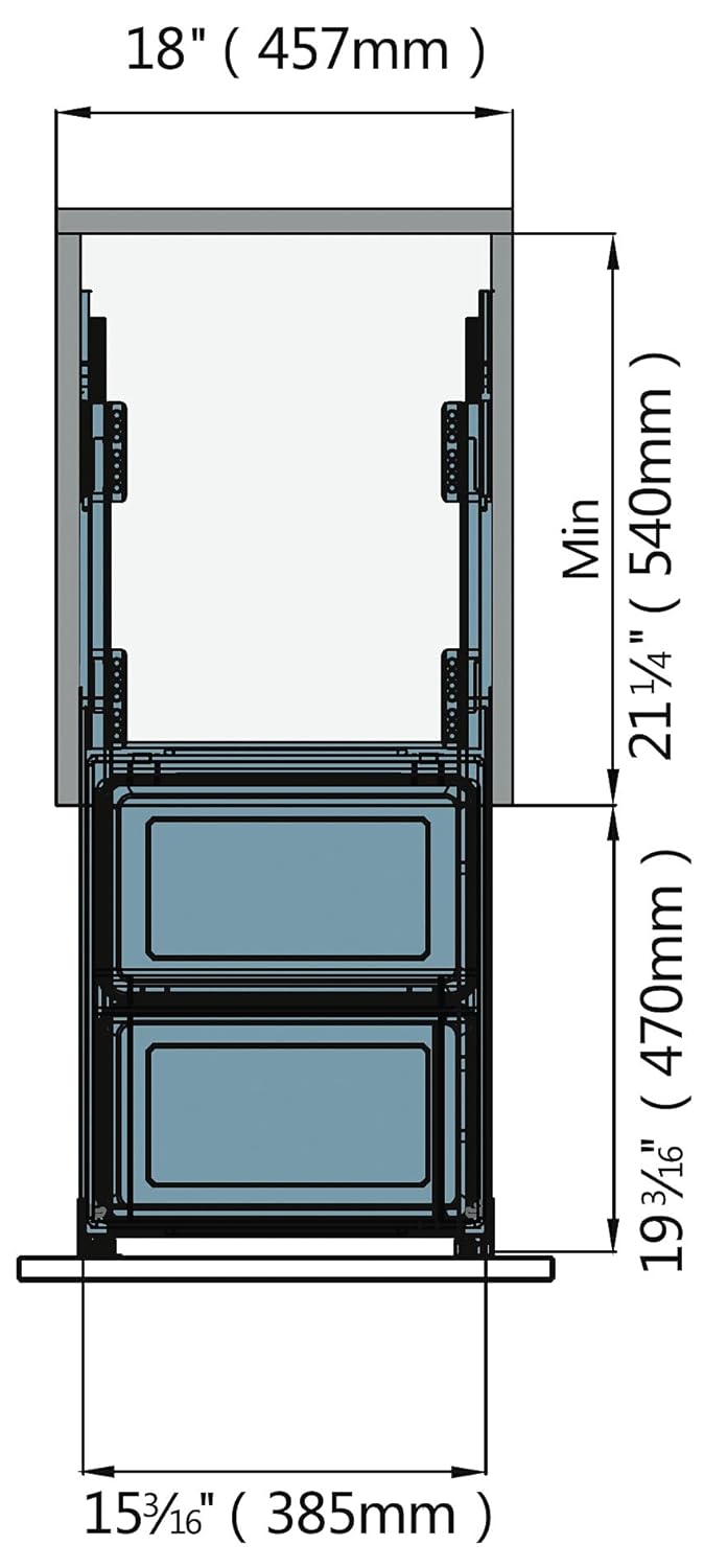 IMEX - 30 Qt./7.5 Gal Pull Out Under Mount Waste Container - Kitchen Trash Garbage Can & Bin for Under Counter Cabinet - White Plastic Dustbin Mountable Basket (White, Double)