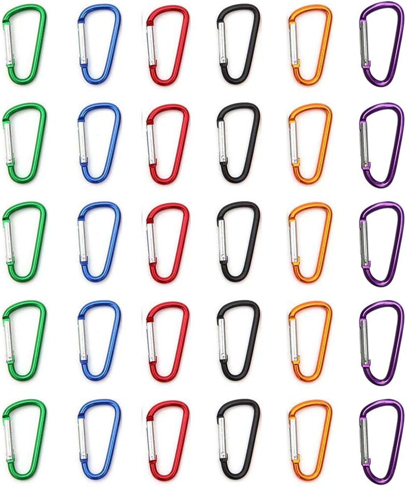 UNIQME Mini Aluminum Carabeaner D Shape Spring Loaded Gate Small D Ring Carabiner Clip Lightweight Hook Keychain for Home, RV, Camping, Traveling, Hiking, Fishing, Bottle, Backpack (Dshape)