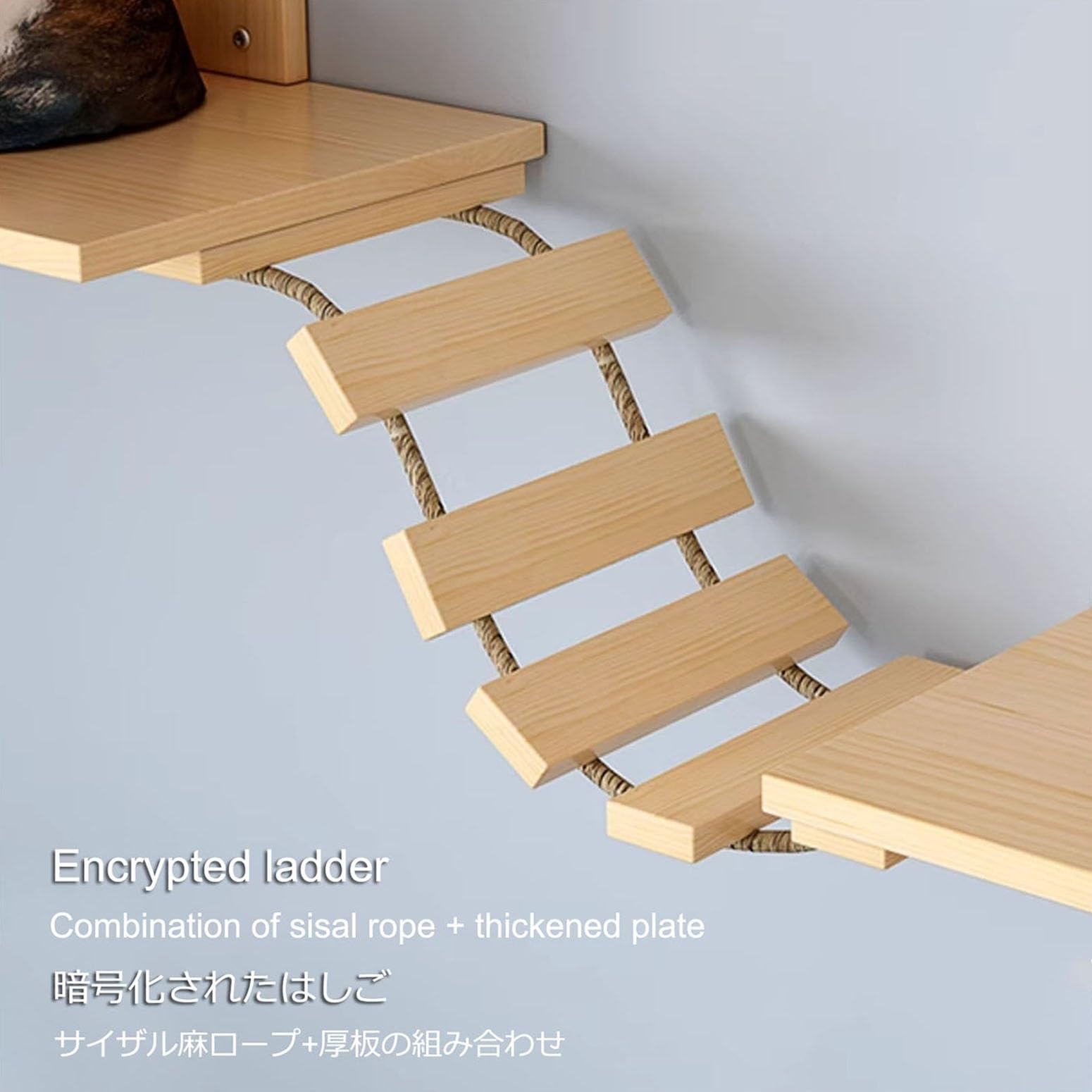 Katzenkletter- und Kratzmöbel-Set mit erweiterbaren Wandregalen und Plattformen für Indoor-Aktivitäten