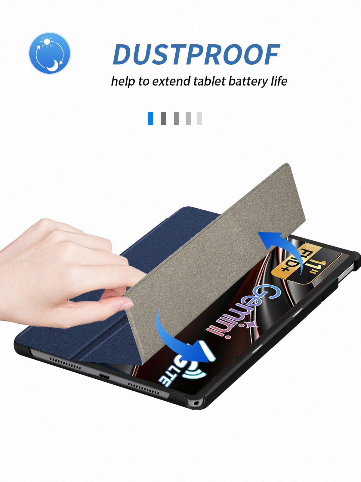 Housse De Protection Rigide Pour Tablette DOOGEE TAB G6 11" - Support Trifold Magnétique, Protection Renforcée - Noir - 10