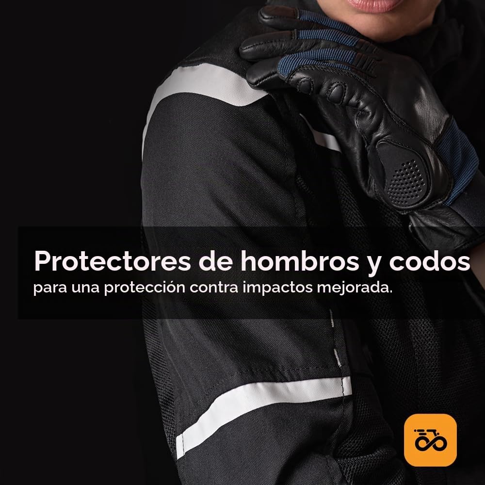 Moore I Chaqueta de Moto Bahia Lady Negro – Verano, Protecciones CE, Diseño Femenino