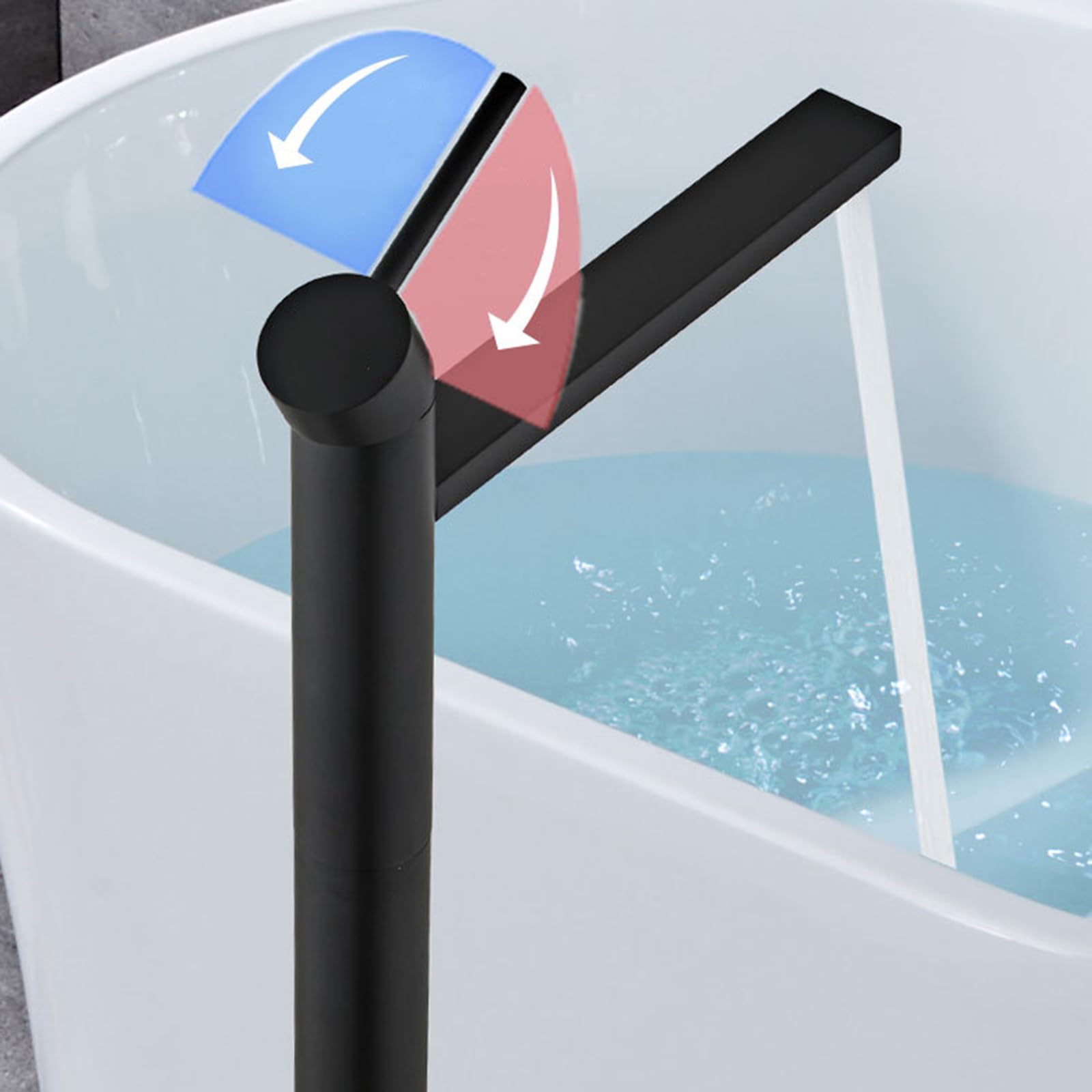 Freistehender Badmixer TAP Freestanding Bad Haken Heiße und kalte Eingriff freistehende Wasserhähne für Badboden, die weiß montiert sind Beauty Comes