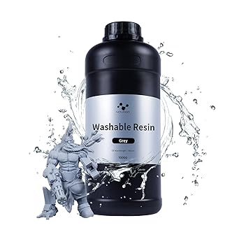 NOVA3D Water Washable 3D Printer Resin, High Toughness 3D Printing Photopolymer Resin, High Precision 405nm UV Fast Curing 3D Resin for LCD/DLP/SLA Resin 3D Printers, Low Odor(Gray, 1kg)