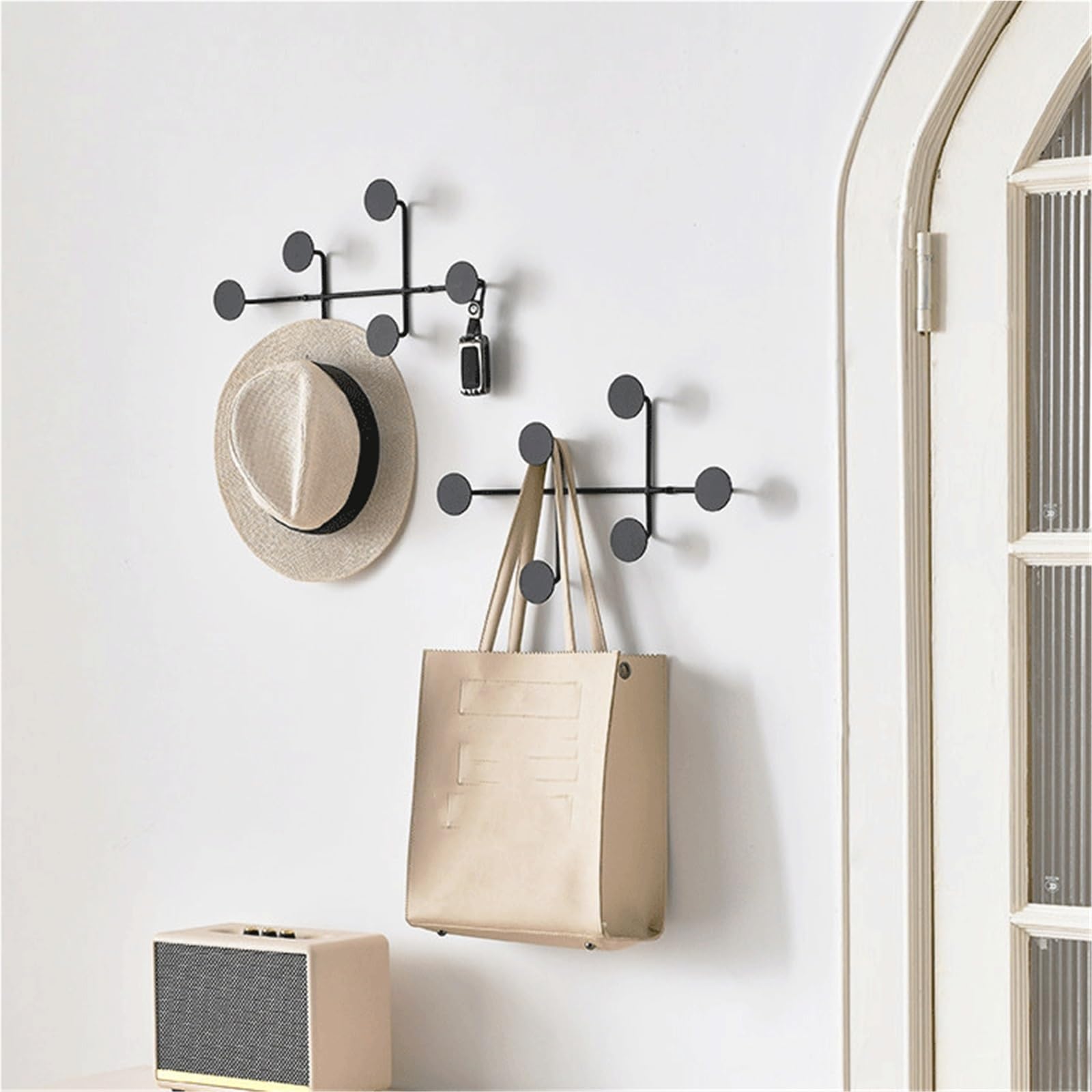 Crochet Mural Parfait for les sacs, porte-manteau mural(Blanc)
