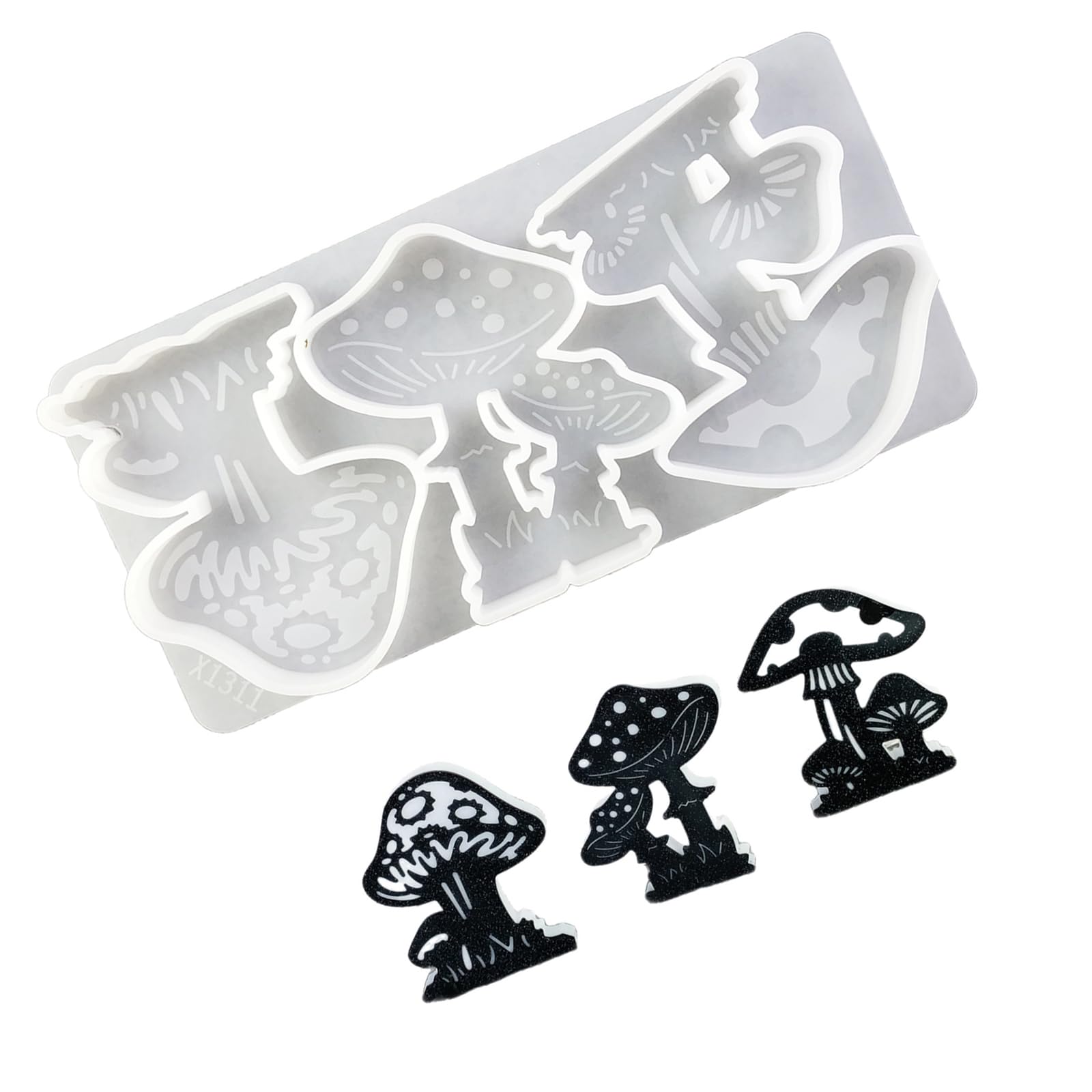 Buxuaaaa Mushroom Silicone Molds 3 Cavities Silicone for Making Soap Chocolate Baking and Resin Casting Molds