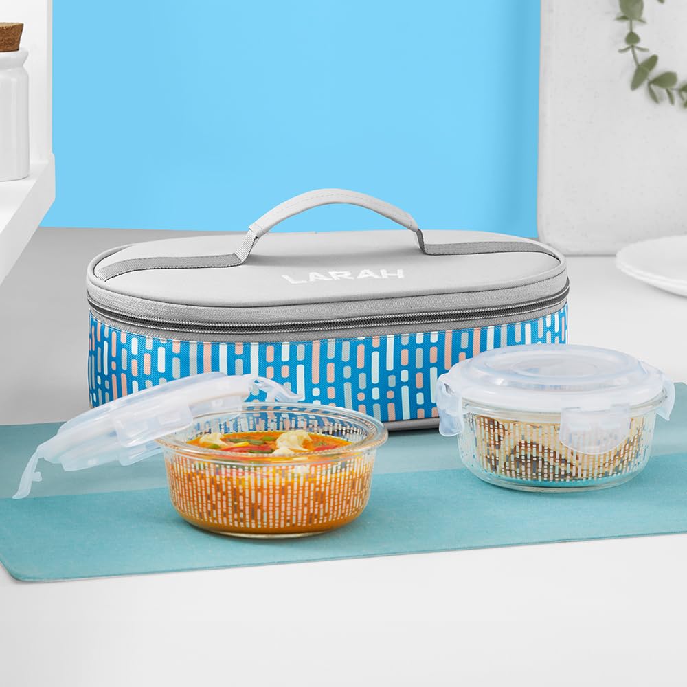 Larah Glass Lunchbox - Leakproof & Microwave Safe -14