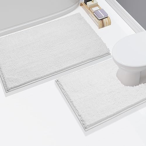 Miniatura 8 de Yimobra Chenille Bathroom Rug, 24x17, Extra Soft Absorbent Bath Rugs, Non-Slip, Bath Mats for Bathroom Floor, Water Absorbent, Machine Washable,
