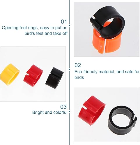 Miniatura 3 de GANAZONO 100 piezas de banda de pierna de cacatúa 0.236 in anillos para canarios 0.118 in apilamiento juguete pájaros juguetes juguetes de loros
