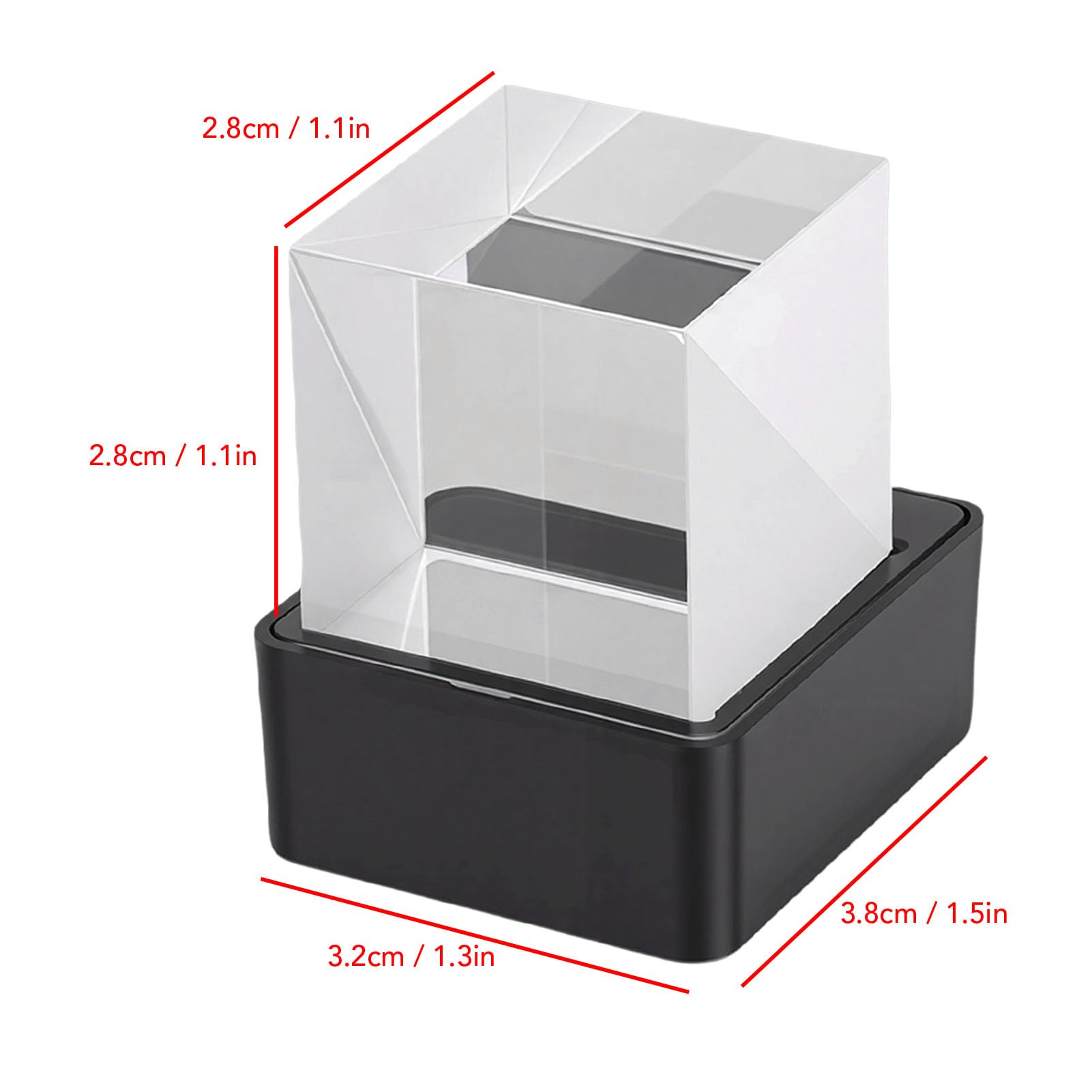 Intelligente Wetterstation, Mini-Hologramm-Würfel-Digitaluhr mit Temperatur- und Luftfeuchtigkeitsüberwachung, Echtzeit-Wetteraktualisierungen für das Desktop-Heimbüro (Black)