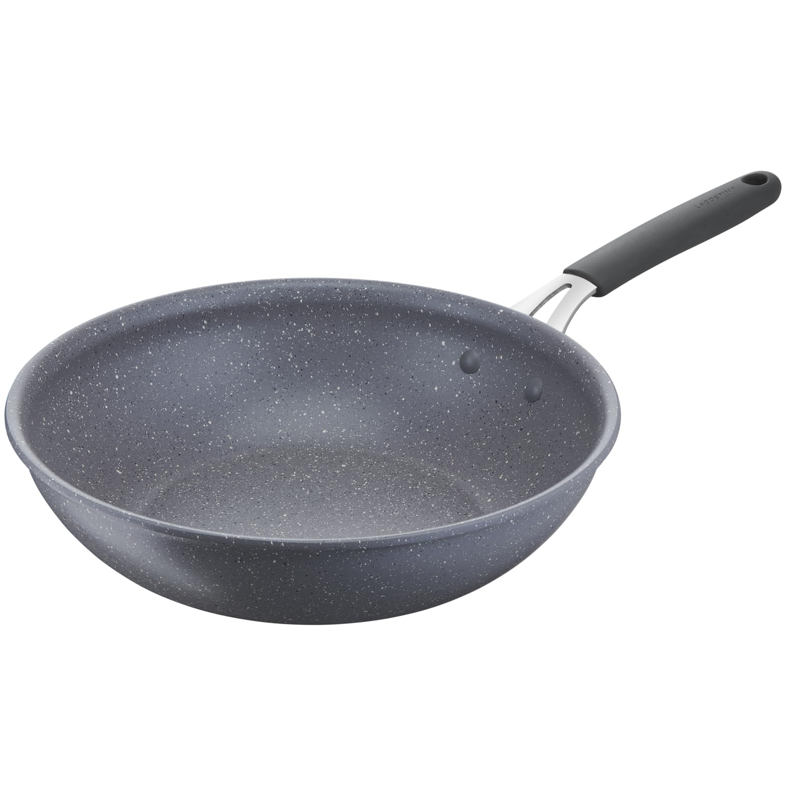 Lagostina Tempra® Mineral Wok 28cm, rivestimento minerale, padella antiaderente, facile da pulire, adatta all'induzione, 012163041828