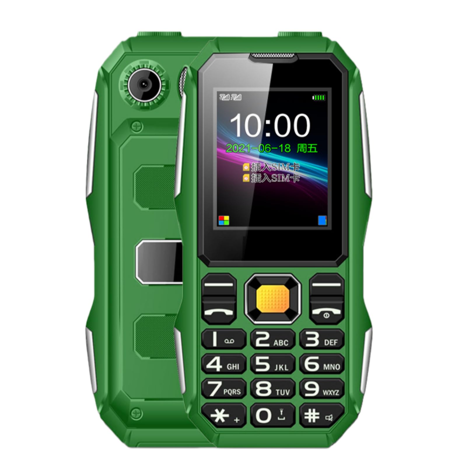 - Tangxi Mini Rugged Cell Phone for Senior, 1.8 Inch Drop Proof and Dust Proof Outdoor Mobile Phone, 5800mAh Battery 32MB Unlocked GSM Cell Phone (OD Green)