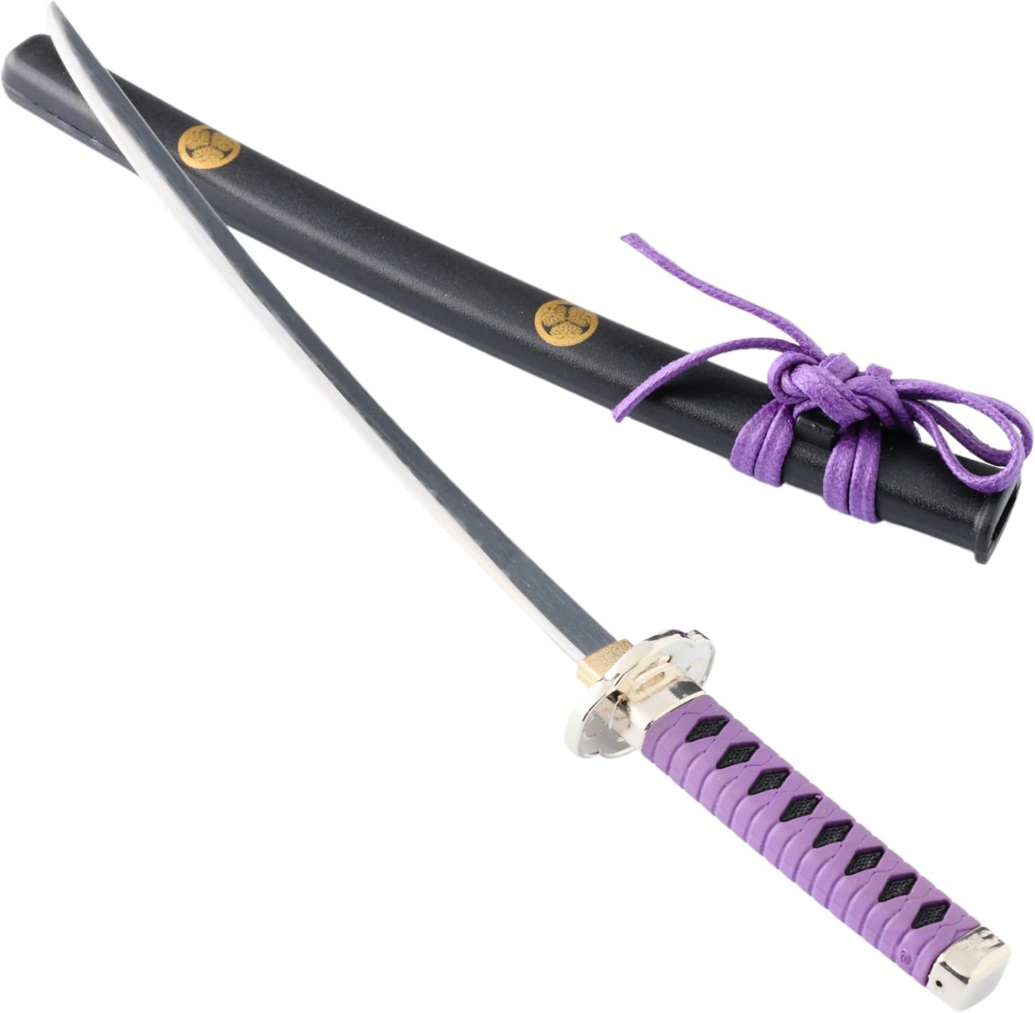 Samurai Sword Letter Opener, Mini Katana with Display Stand 8.3 inch - Made in Japan (Purple)