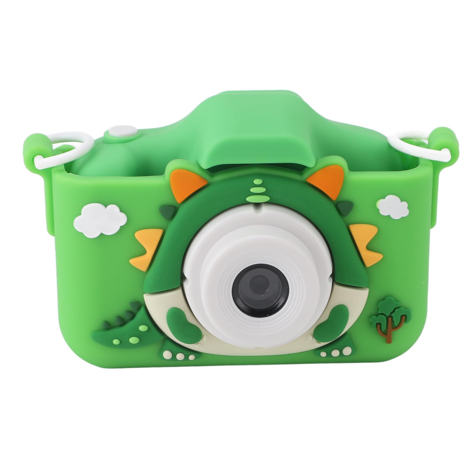 Kids Cartoon Dinosaur Digital Camera with HD IPS Screen for Girls and Boys, Multifunctional Kids Selfie Camera for Fun and Learning, Toy for Aged 3-12 (Green)