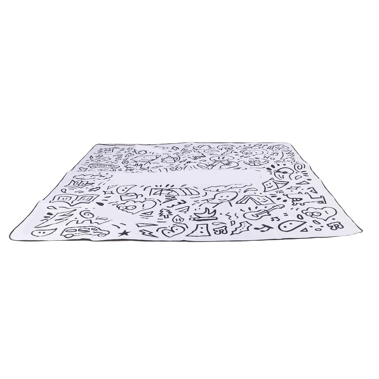 Coperta da picnic grande, spessa, impermeabile, per viaggi all'aperto, campeggio, 2 m, lavabile in lavatrice, morbido tessuto pongee (bianco)
