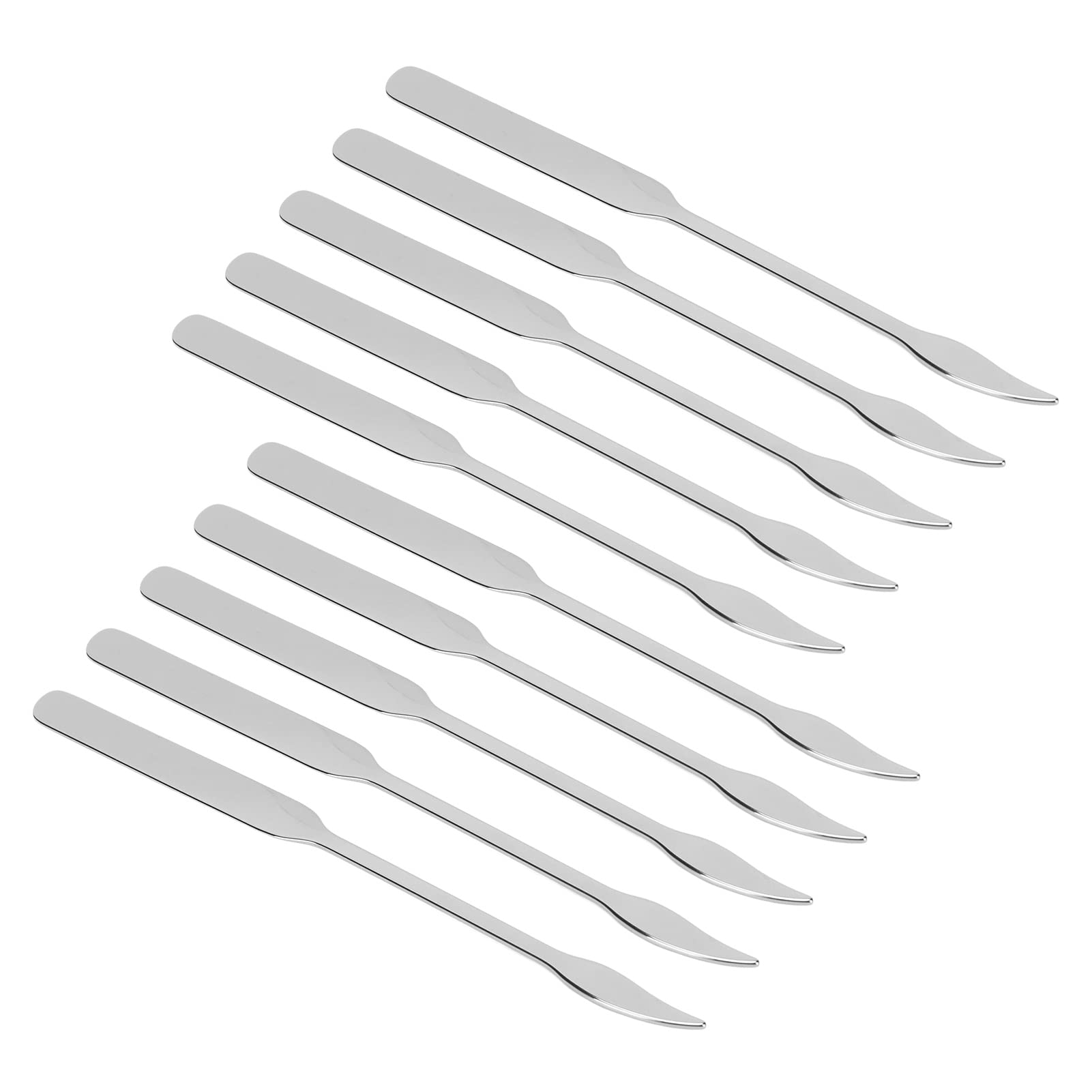 Espátula de Maquillaje de 10 Uds., Herramienta de Acero Inoxidable, espátula de Base de Doble Punta para Accesorios de Maquillaje