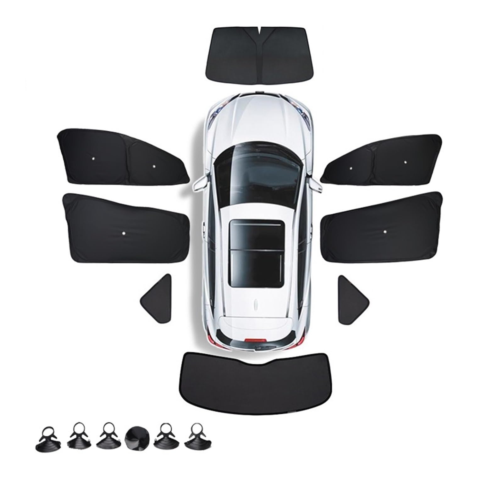Parasol Coche Lateral para Tesla Model 3/Y/S/X 2022 2023 Parasol De Ventana Lateral Coche Parabrisas con Ventosa Laterales para Ventanilla(Remark Full 8pcs)