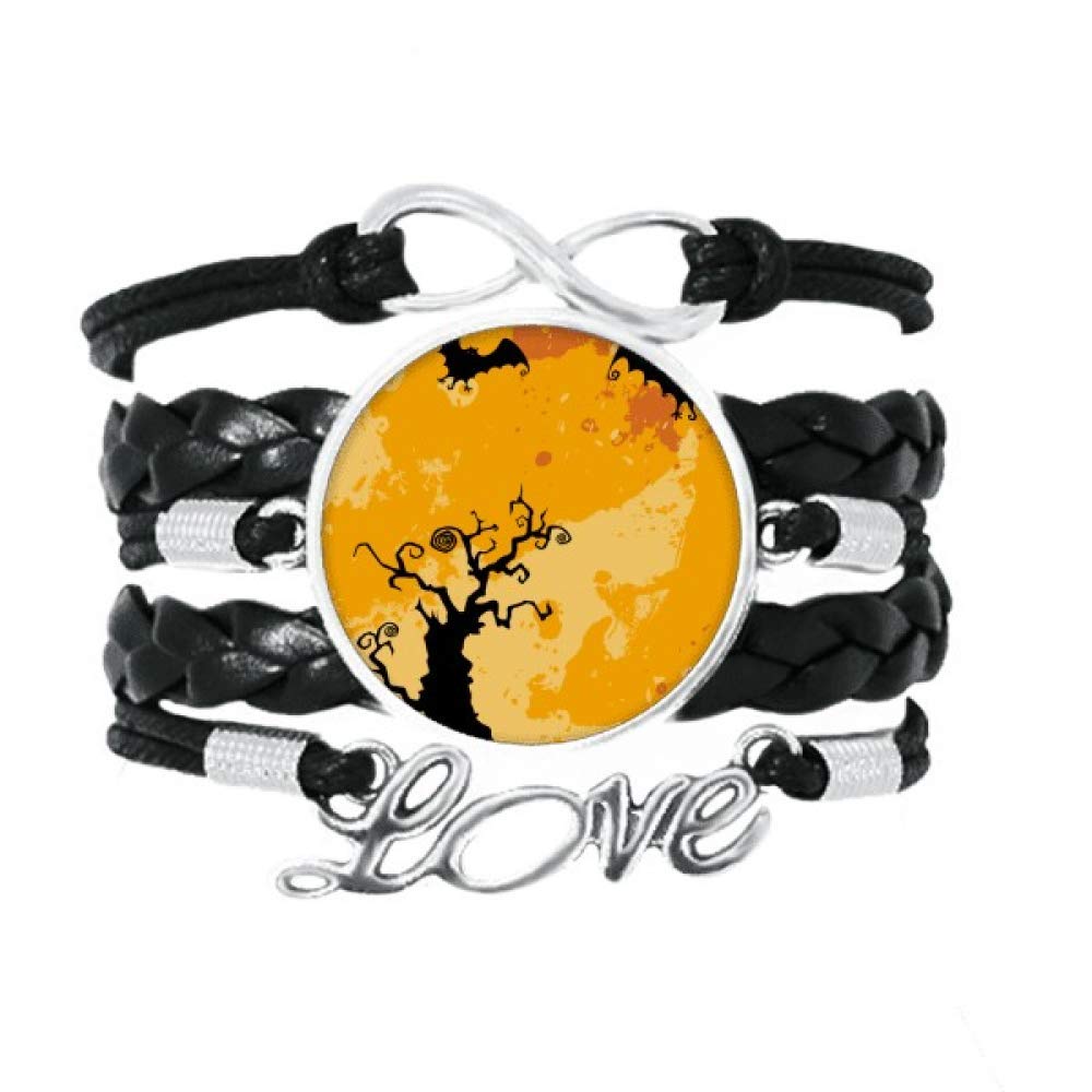 Bracelet Halloween cadavre et arbre fantôme bijoux amour en cuir