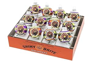 Shiny Brite Halloween Decorated Rounds with Reflectors