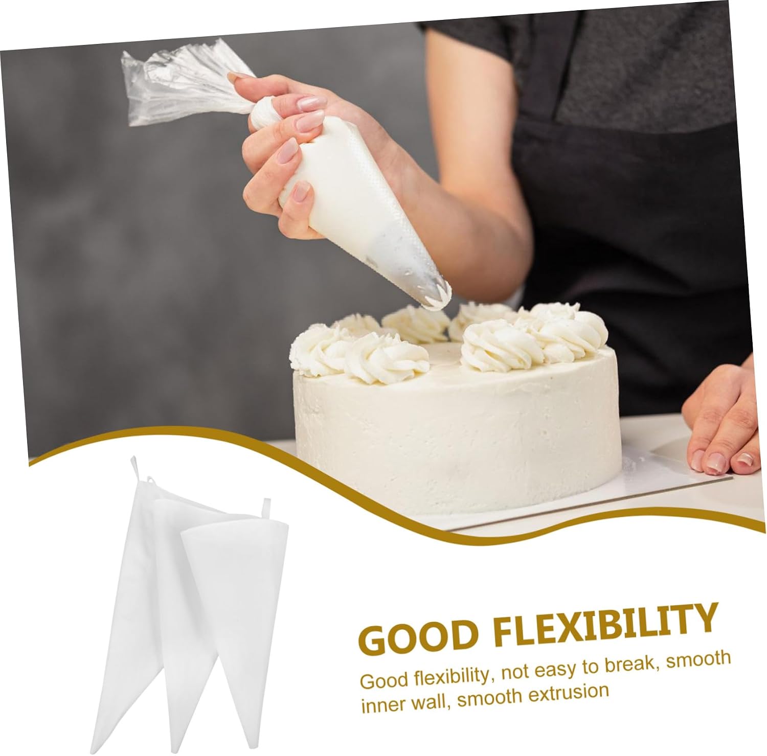 3pcs Cotton Cloth Pastry Bags for Cake and Chocolate Decorating