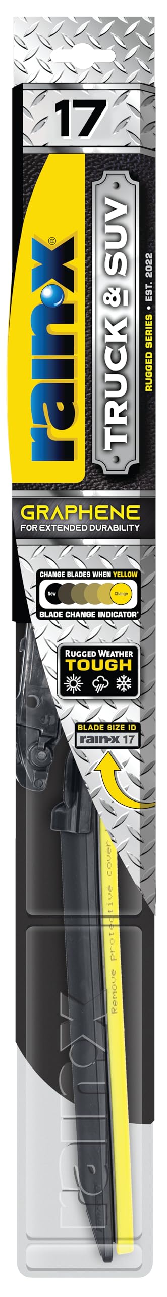 Rain-X 870117 Truck & SUV Rugged Series Premium Wiper Blades, 17 Inch Windshield Wipers (Pack Of 1), Automotive Replacement Windshield Wiper Blades Engineered For All Driving Adventures