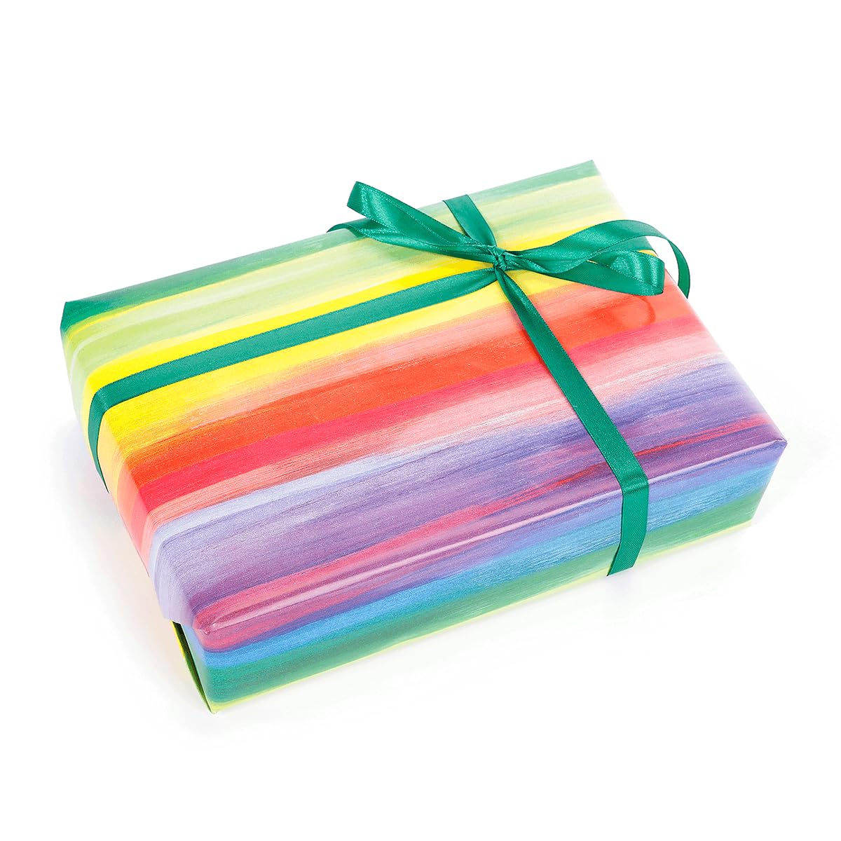 Regenbogen-Farben gestreiftes buntes Geschenk-Papier 50 cm x 50 m Rolle Geschenk-Verpackung