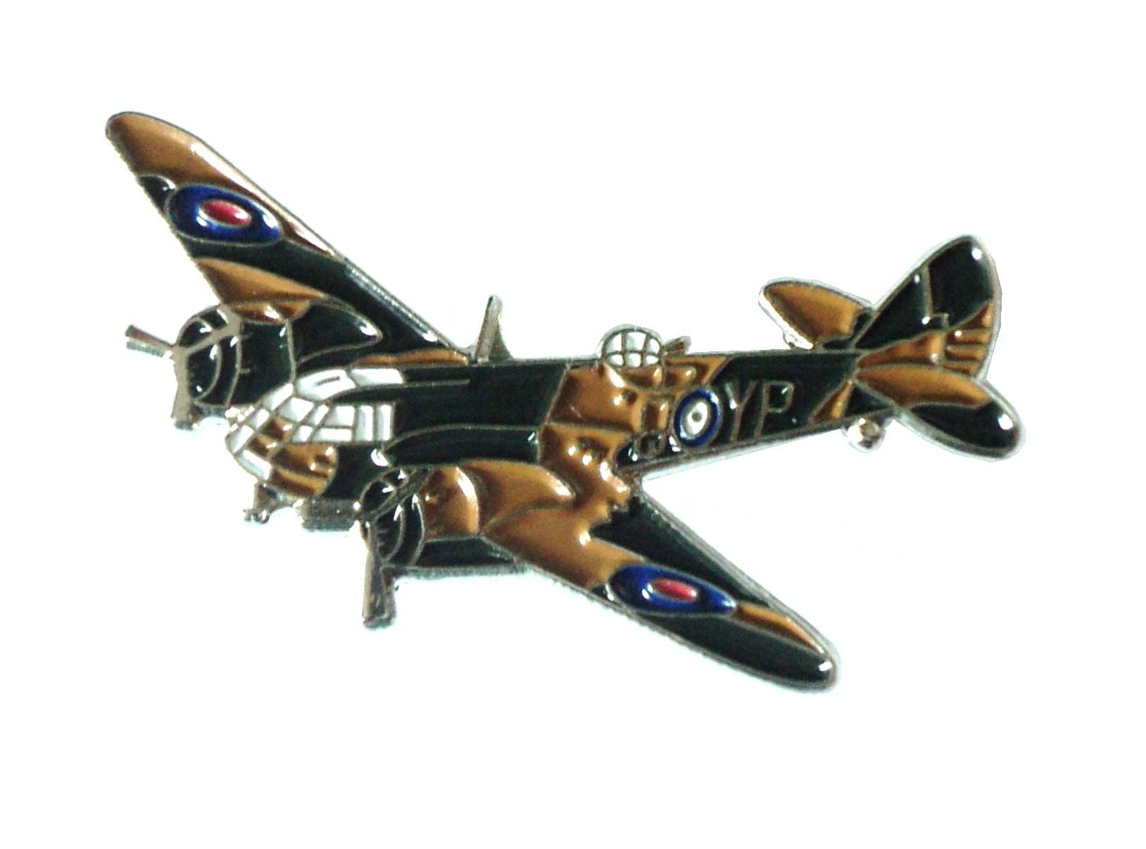 WW2 Bristol Blenheim RAF Military Aircraft Metal Enamel Badge Brooch