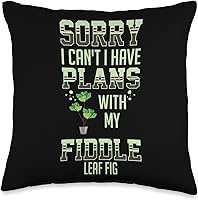 Vista 4 de Fiddle Leaf Fig Ficus Lyrata Care - Almohada de interior para plantas de árbol, 18 x 18 pulgadas, multicolor