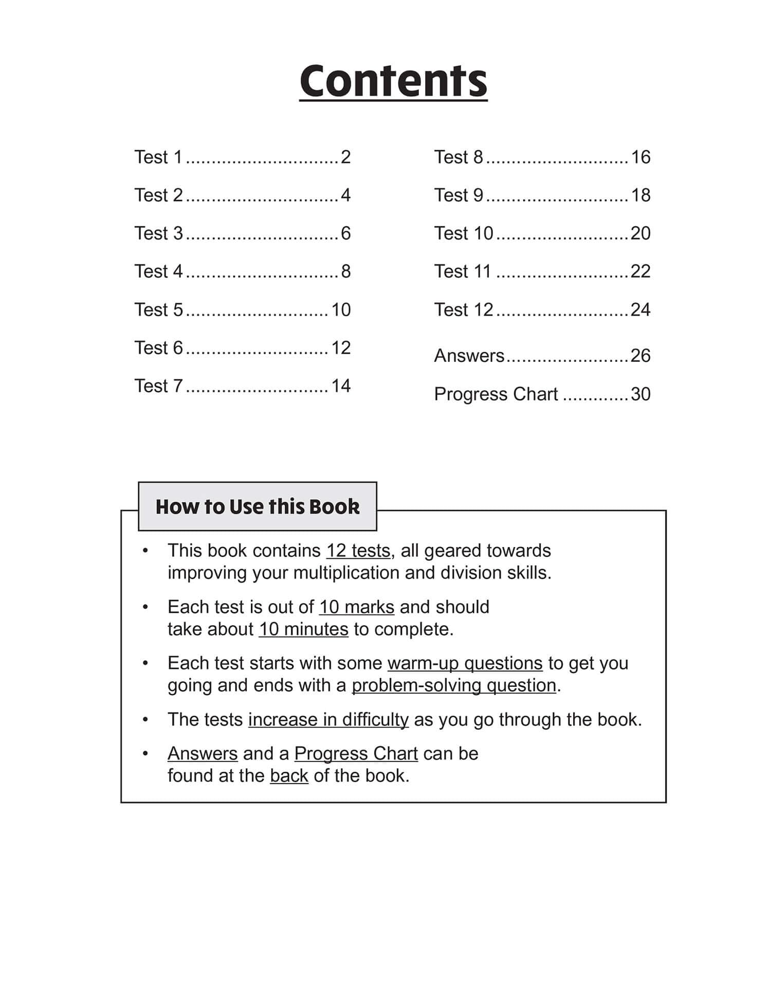 KS2 Year 4 Maths 10-Minute Tests: Multiplication & Division