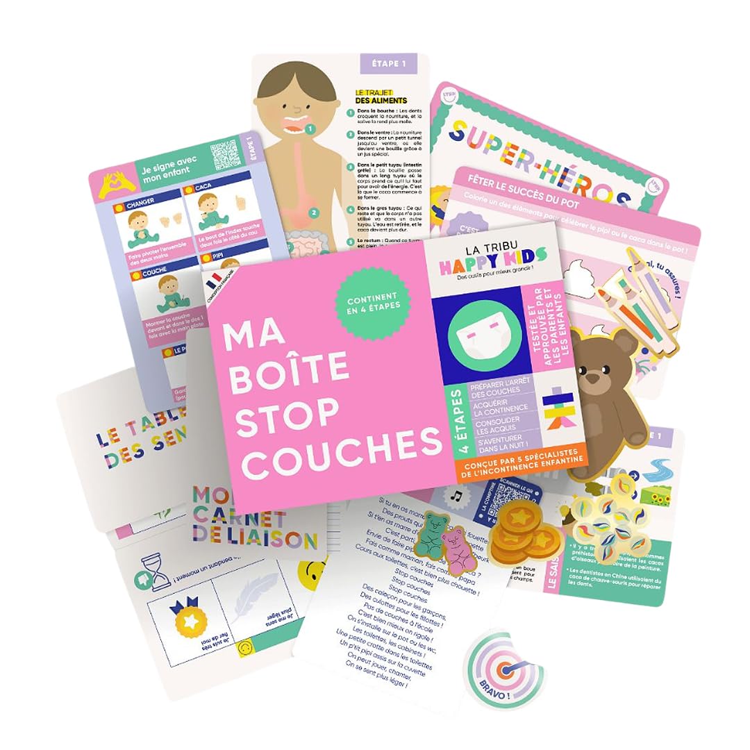 Ma Boîte Stop Couches – Méthode ludique d’acquisition de la propreté dès 2 ans – Kit éducatif en 4 étapes conçu par des spécialistes de l’incontinence infantile