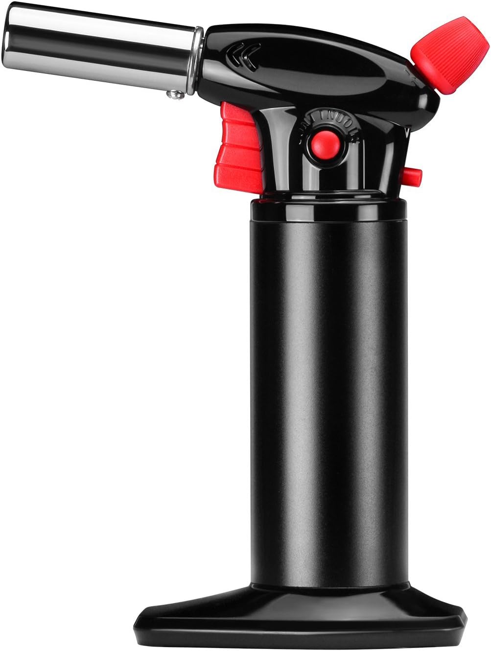 GiBot Butane Torch, Blow Torch Lighter Kitchen Cooking Torch Chef Culinary Torch with Safety Lock and Adjustable Flame for BBQ, Baking, Creme Brulee, Soldering, Camping,Black,Butane Gas Not Included
