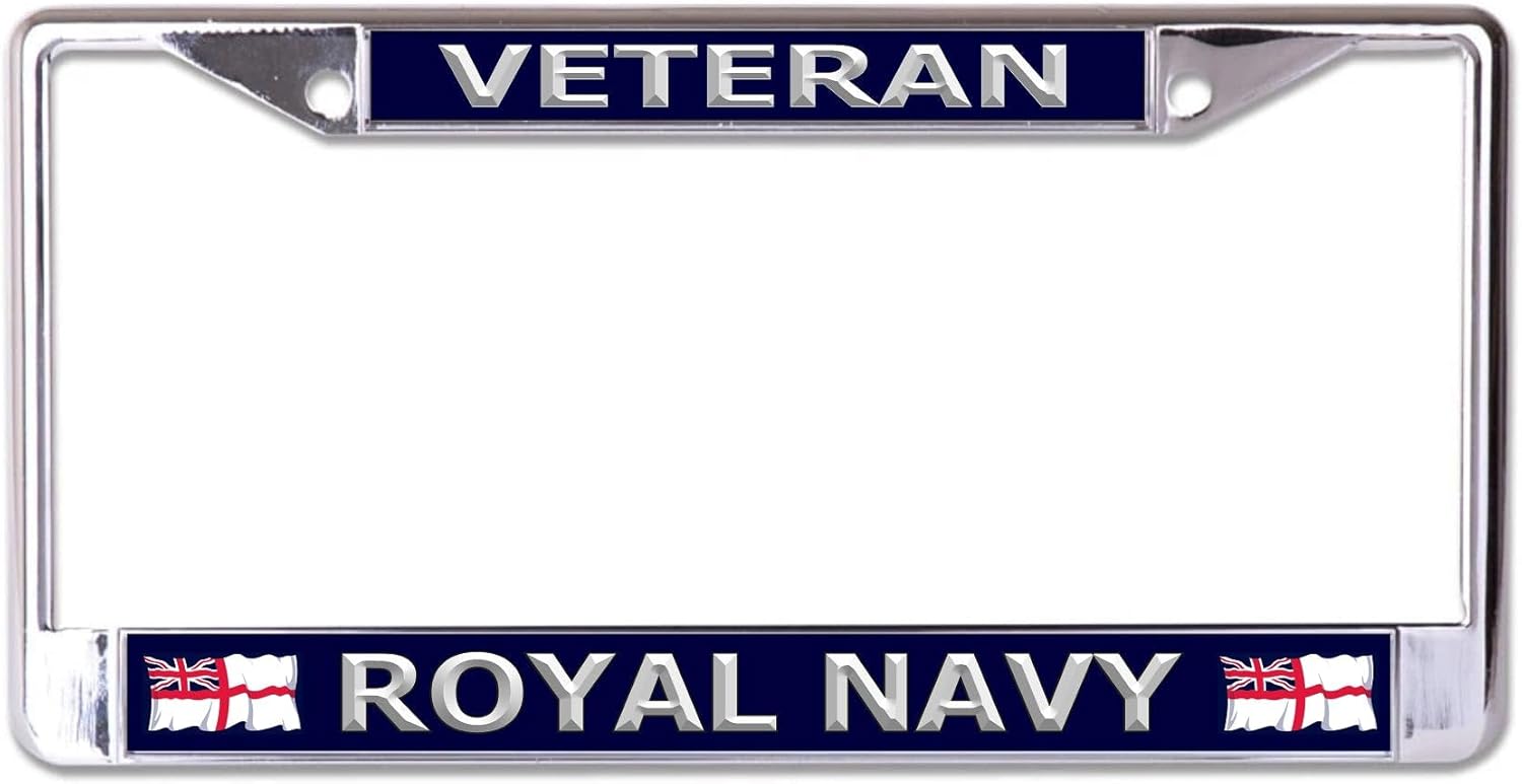 Veteran Royal Navy Chrome License Plate Frame
