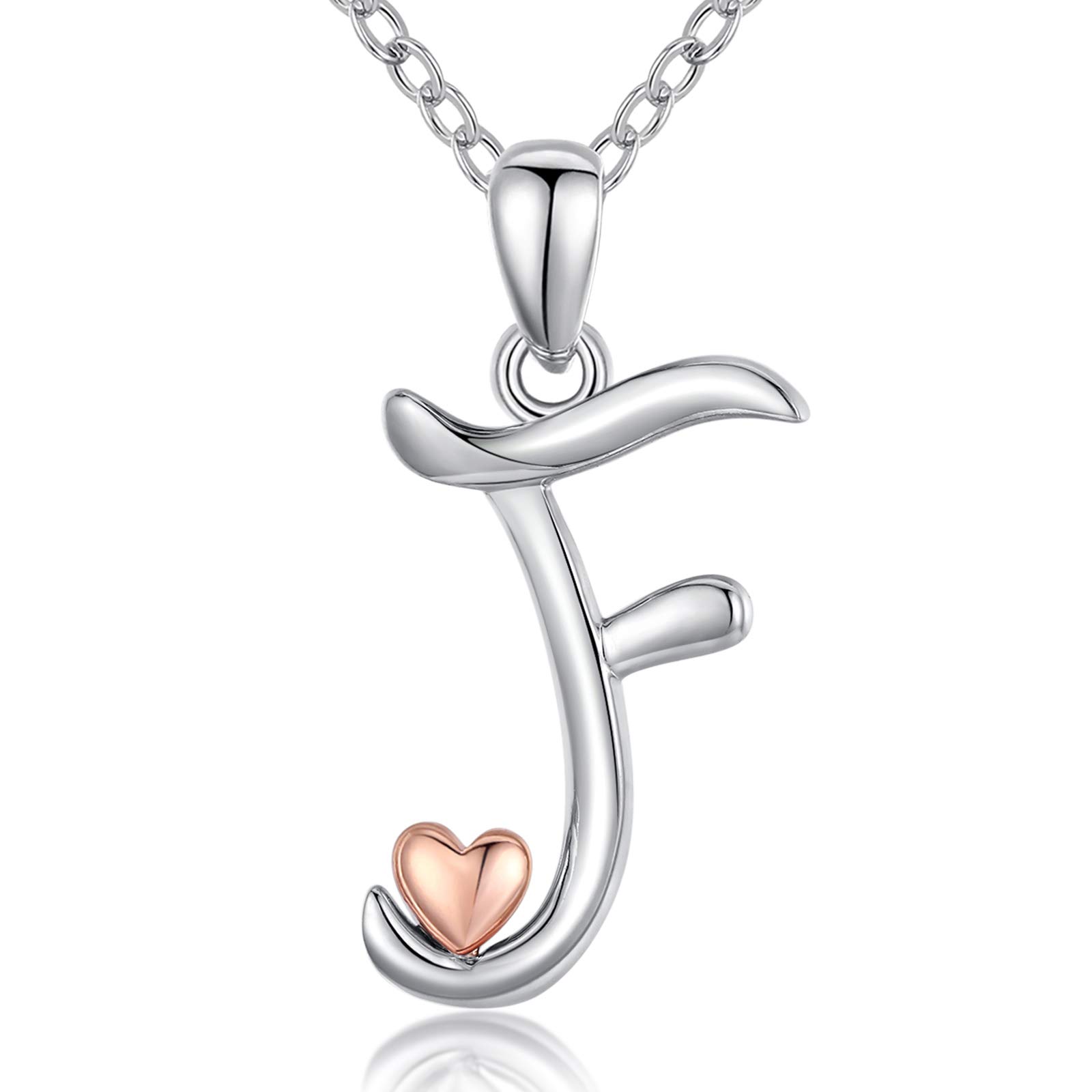 Collier lettre argent 925 avec pendentif initiale cœur discret - 7