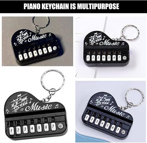 Miniatura 2 de LIFKOME Llavero colgante de piano, 2 piezas, llavero de teclado de piano, mini instrumento musical, colgante para decoración de mochila y bolso