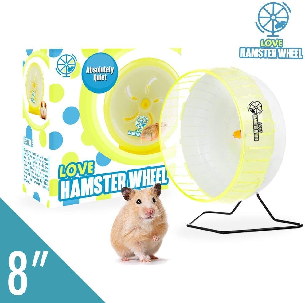 Hamster Wheel 8โ Pet Comfort Treadmill Running Quiet Wheels Large and Easy Attach to Wire Cage for Small Animals Under 3.5 Oz / 100 Grams Weight Syrian Hamsters Rats Guinea Pig Ferret - Premium PP