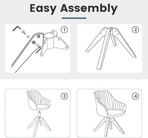 Miniatura 7 de GOFLAME Sillas de comedor giratorias 1 unidad silla lateral contemporánea con respaldo curvado reposabrazos patas de lana maciza sillas tapizadas de