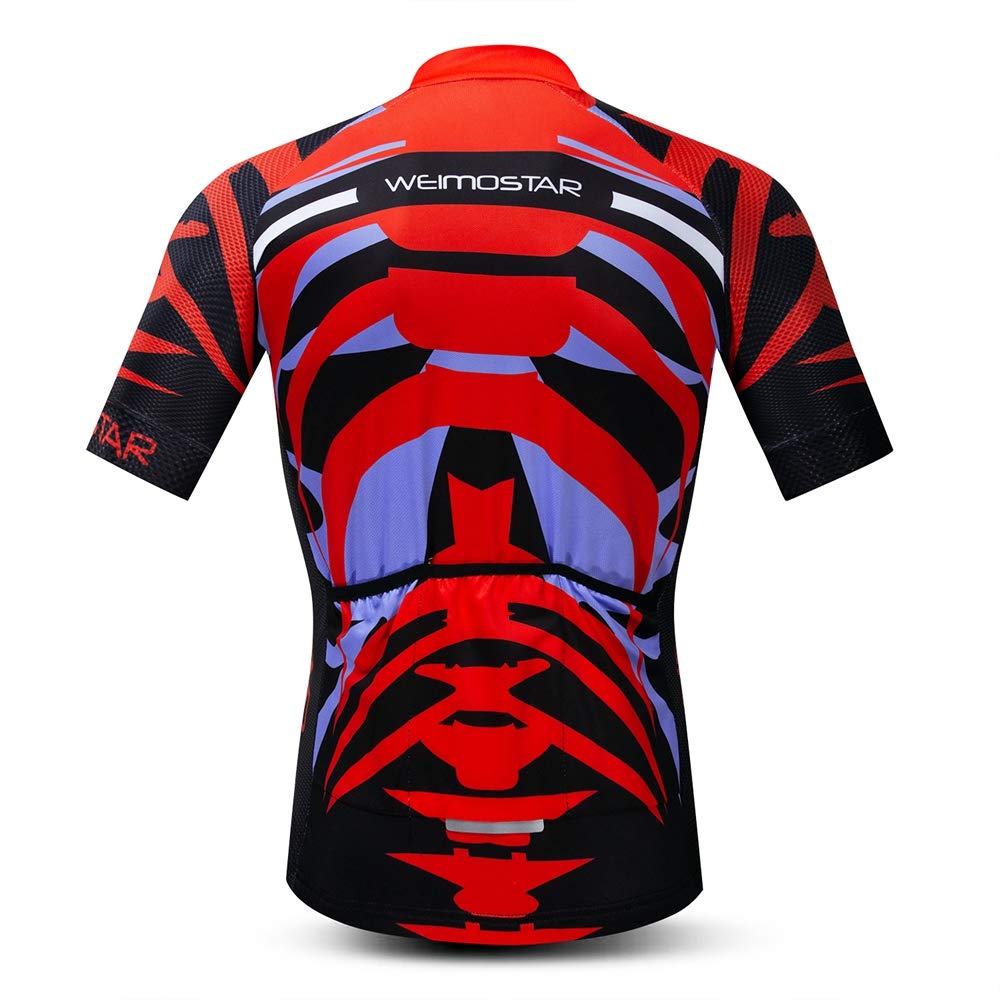 Cycling Jersey Men,Short Sleeve Bike Jersey Riding Tops Outdoor Bicycle Shirt,MTB Cycling Clothing Red Black