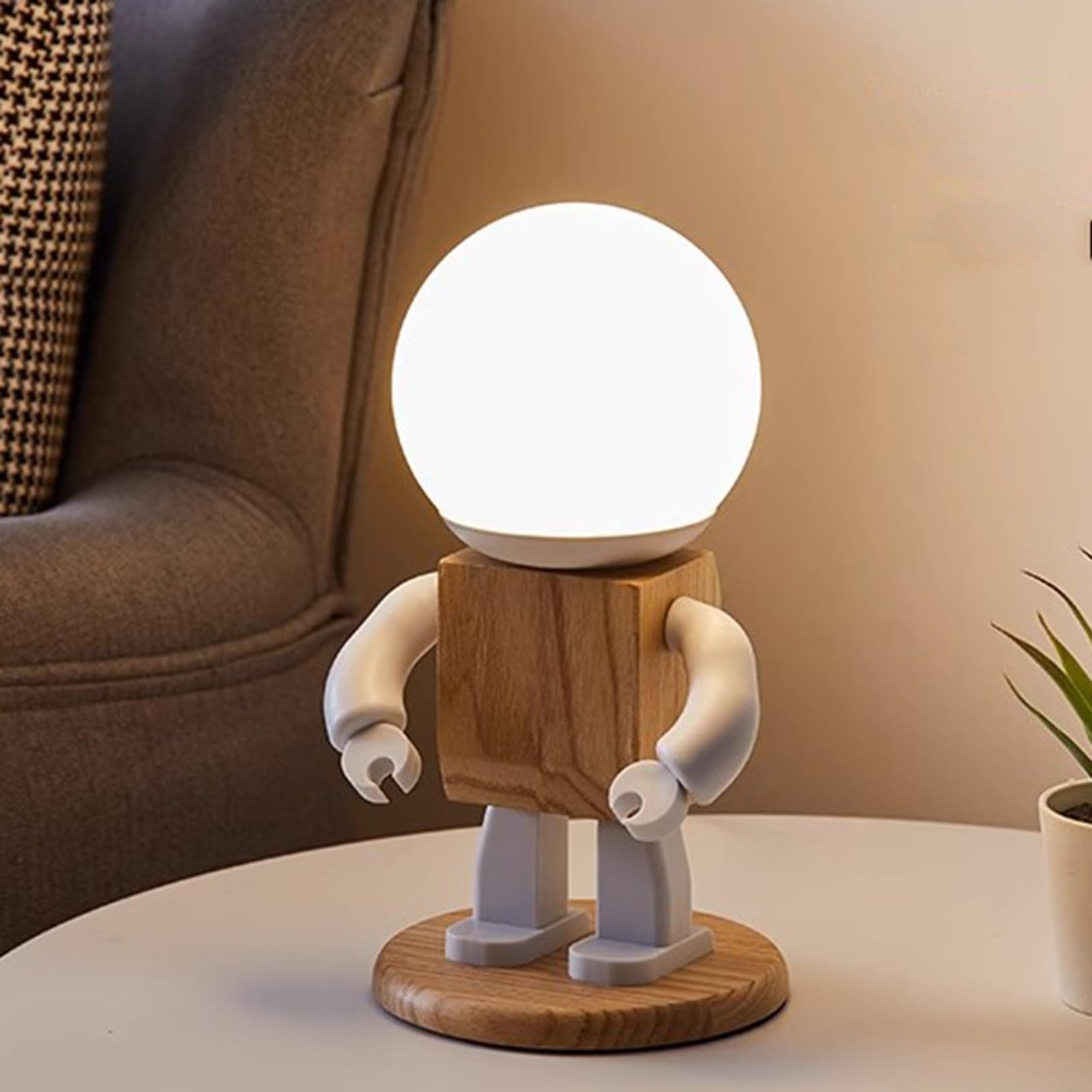 Lampka nocna Vintage Lampa stołowa Zmienna Lampka nocna Styl przemysłowy Robot Pokój dziecięcy Lampka nocna Lampa biurkowa