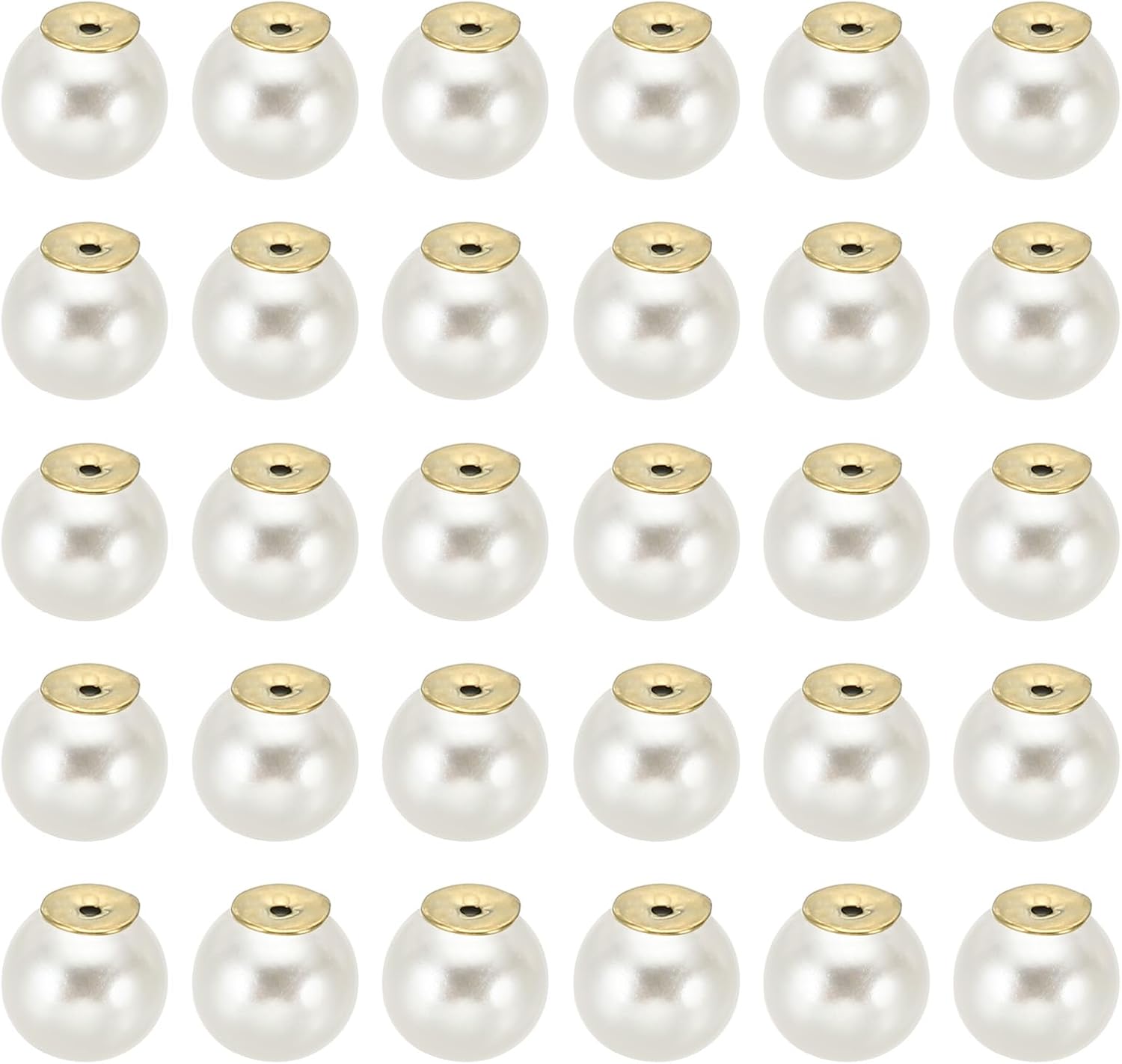 PATIKIL 8mm Earring Backs, 100 Pcs Pearl Earring Backs Replacements Earring Backing Locking Supports Large Faux Pearl Charm for Studs Heavy Ears Ear Lifting Jewelry Making, Golden Beige