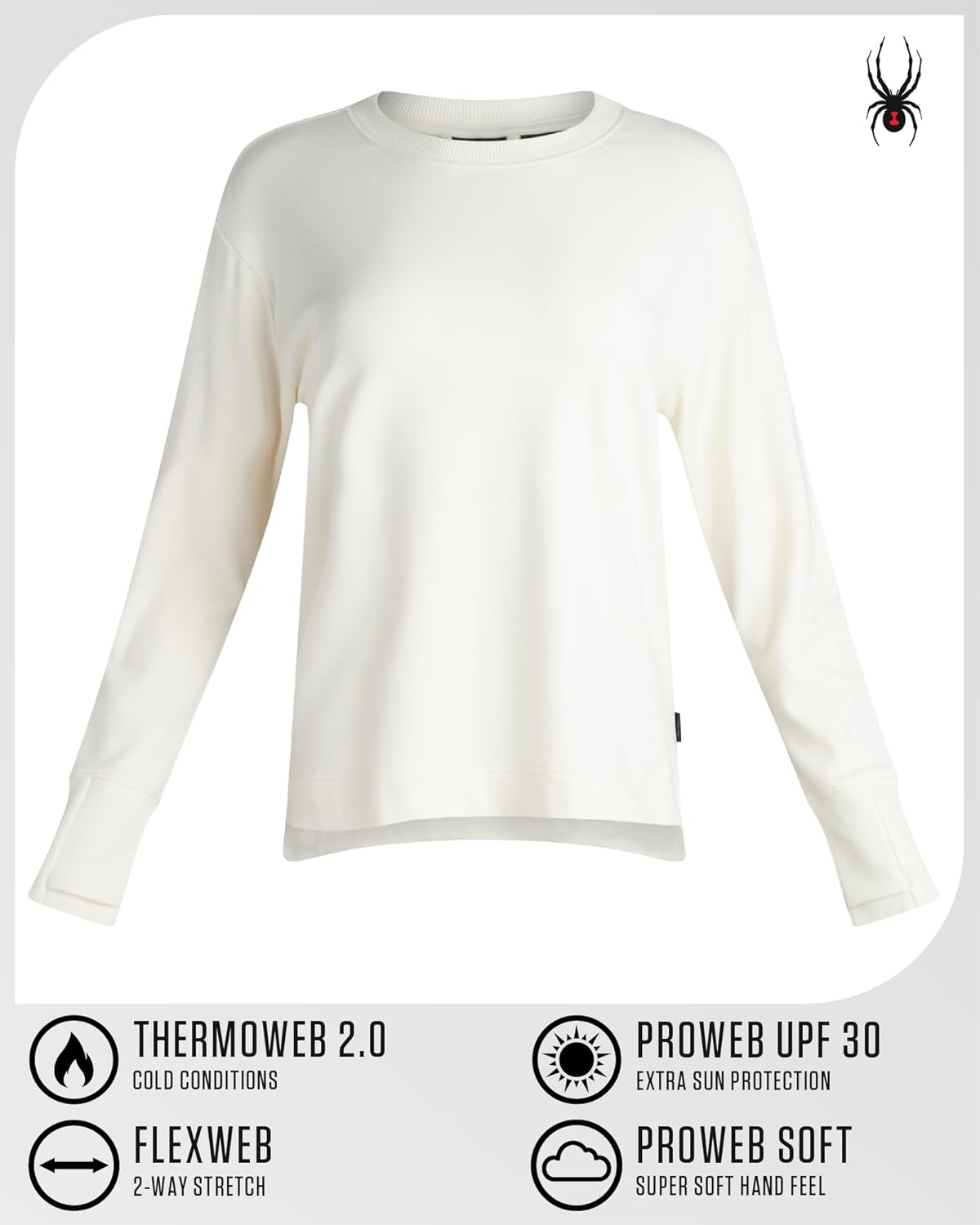 Spyder Womens Crewneck Sweatshirt - Soft Fleece Stretch UPF30+ Lightweight Long Sleeve Pullover Sweatshirt for Women - Image 6