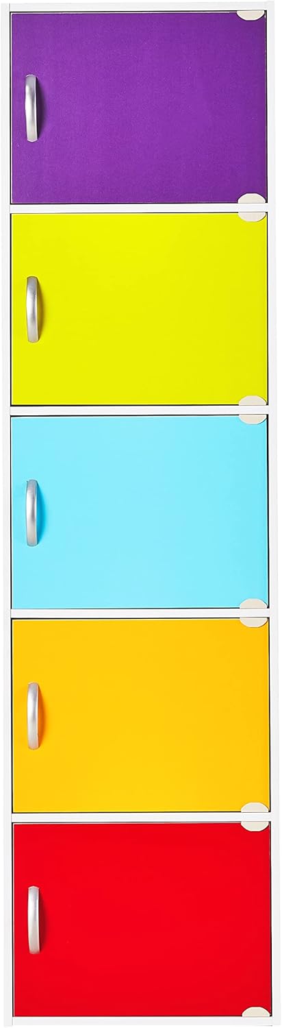 Rainbow Kids' 5-Door Toy Storage Bookcase